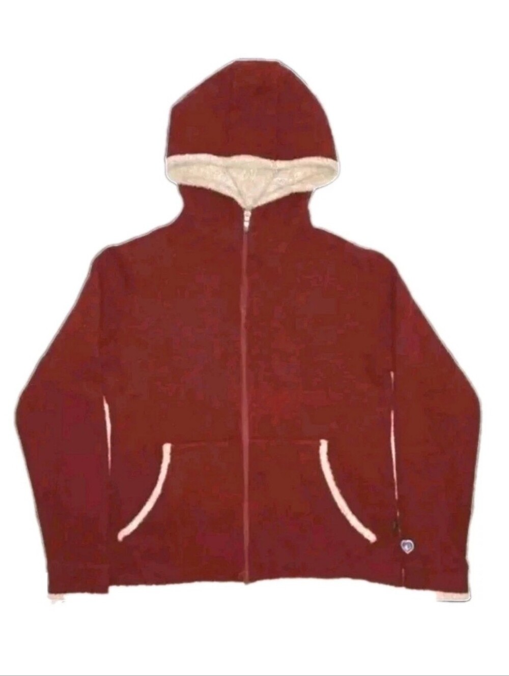 Vtg Kuhl Alfpaca Fleece Sweater Hoodie Jacket Med Redwood Full Zip Thumbholes